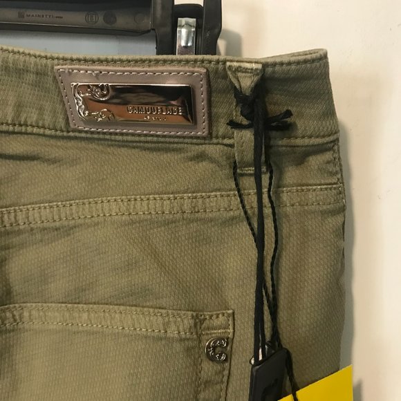 Camouflage AR & J. women's size 26 US (40 IT) army green patterned JULIE R pants - Picture 4 of 6